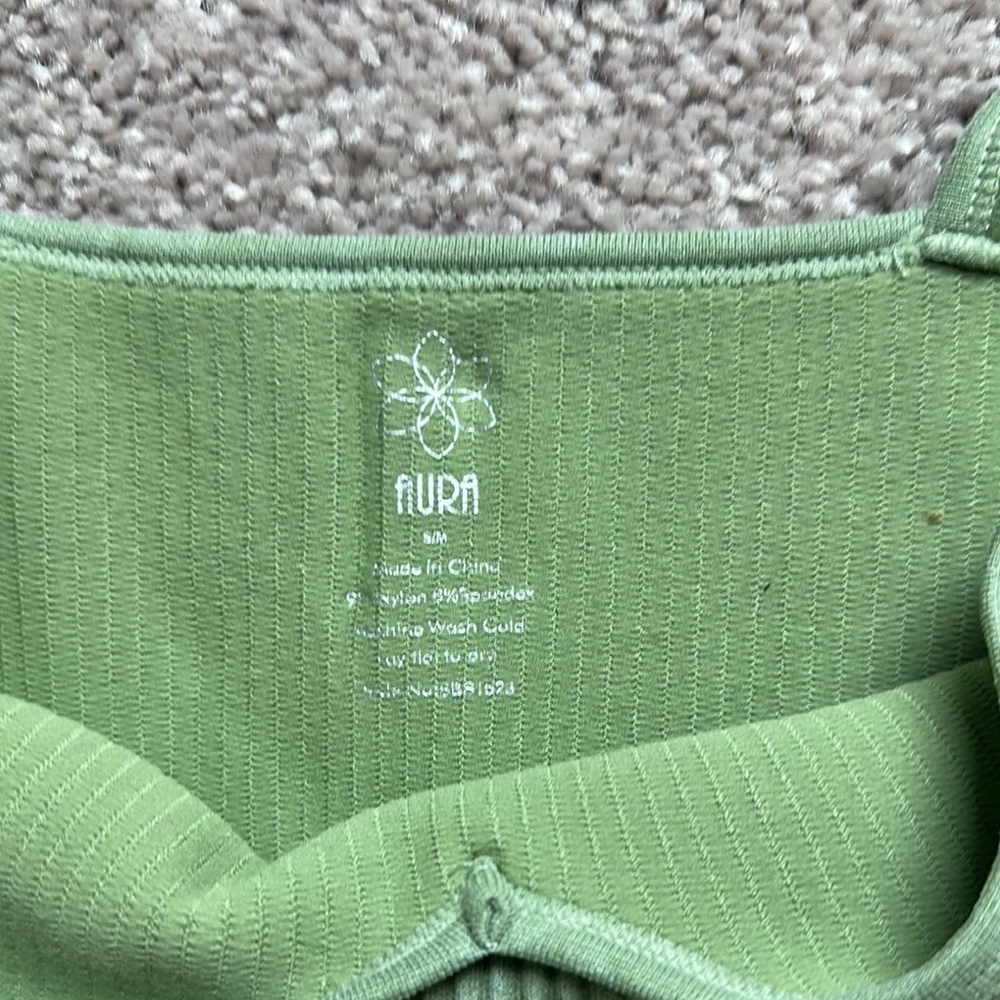 Green Ribbed Kids One Piece - Picture 2 of 4